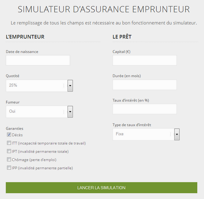 découvrez notre outil de simulation d'assurance emprunteur pour trouver la couverture idéale à un prix compétitif. comparez les offres et choisissez la protection qui correspond le mieux à vos besoins financiers.